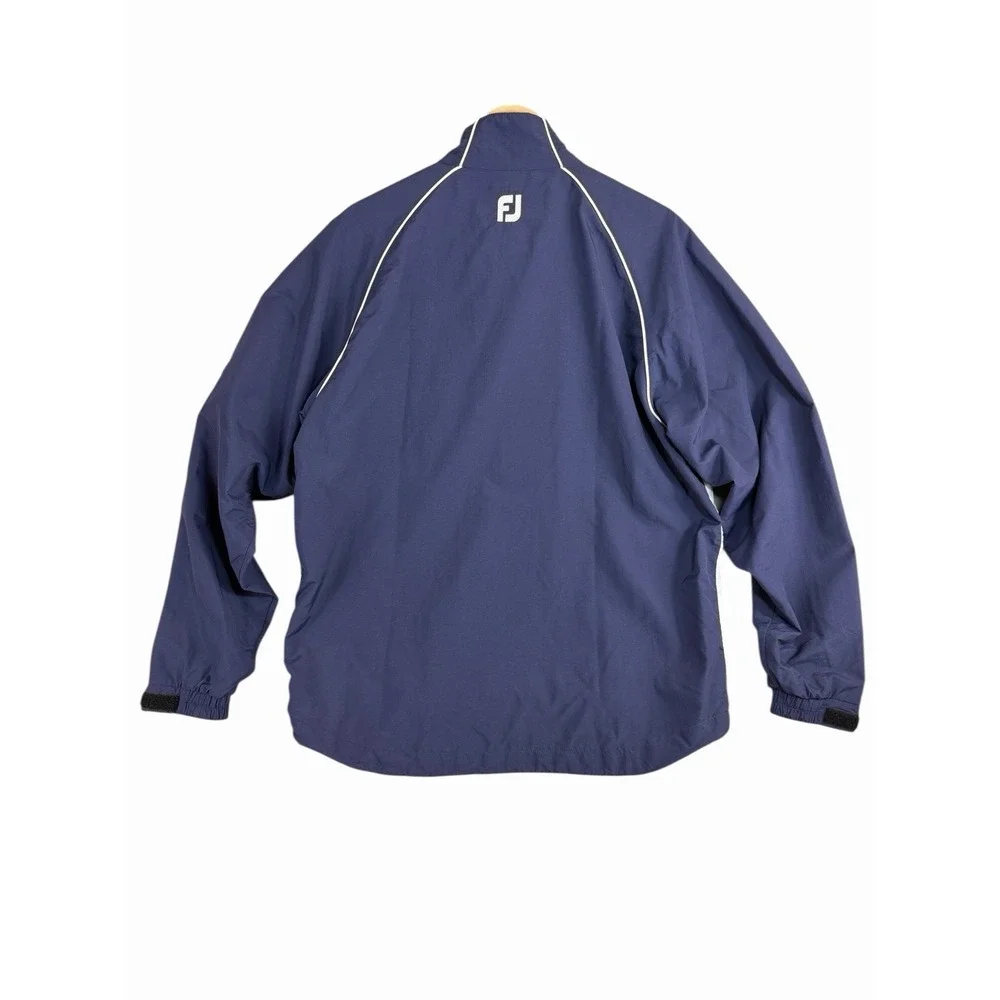 FootJoy FJ Golf Windbreaker Jacket Mens Medium Navy Blue 1/2 Zip Lightweight